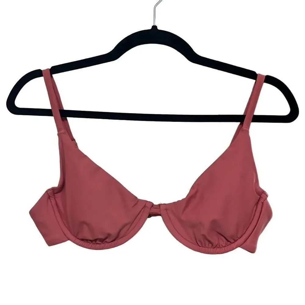 Andie Sicily Swim Bikini Top Pink Adjustable Straps Underwire Medium NWT‎ Beach